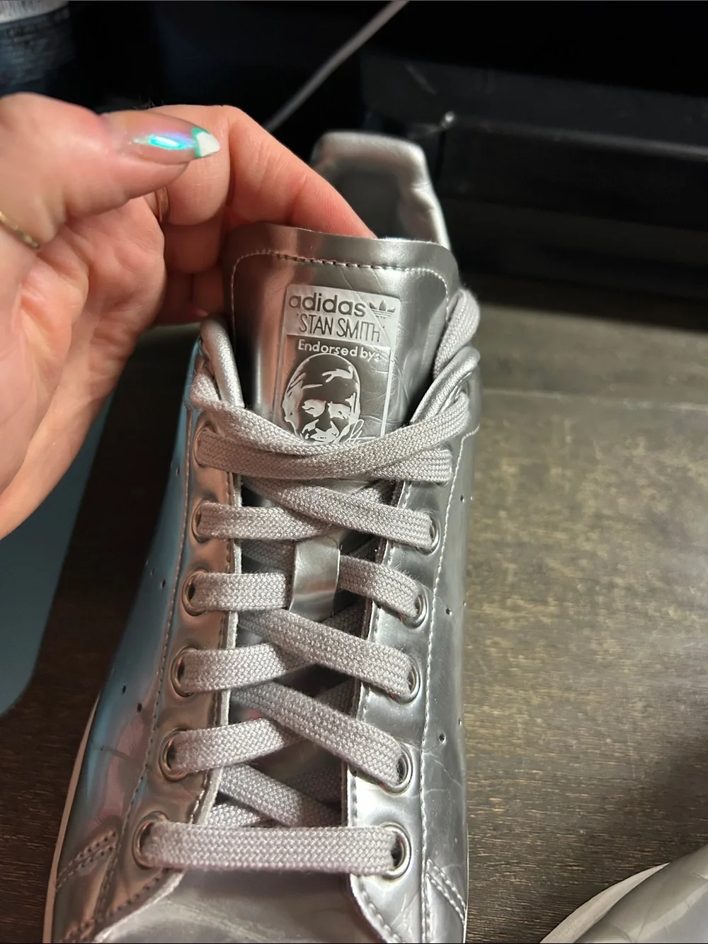 Men's Metallic Silver‎ Low-Top Sneakers Adidas Stan Lee size 8